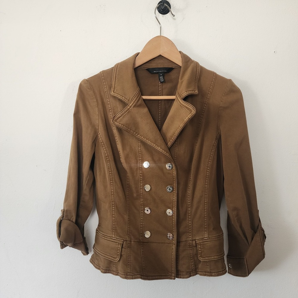 White House Black Market Size 8 Double-Breasted Brown Jacket